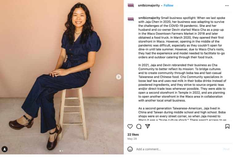 independent retailer being featured on instagram